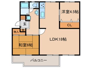 西一社団地12号棟（405）の物件間取画像